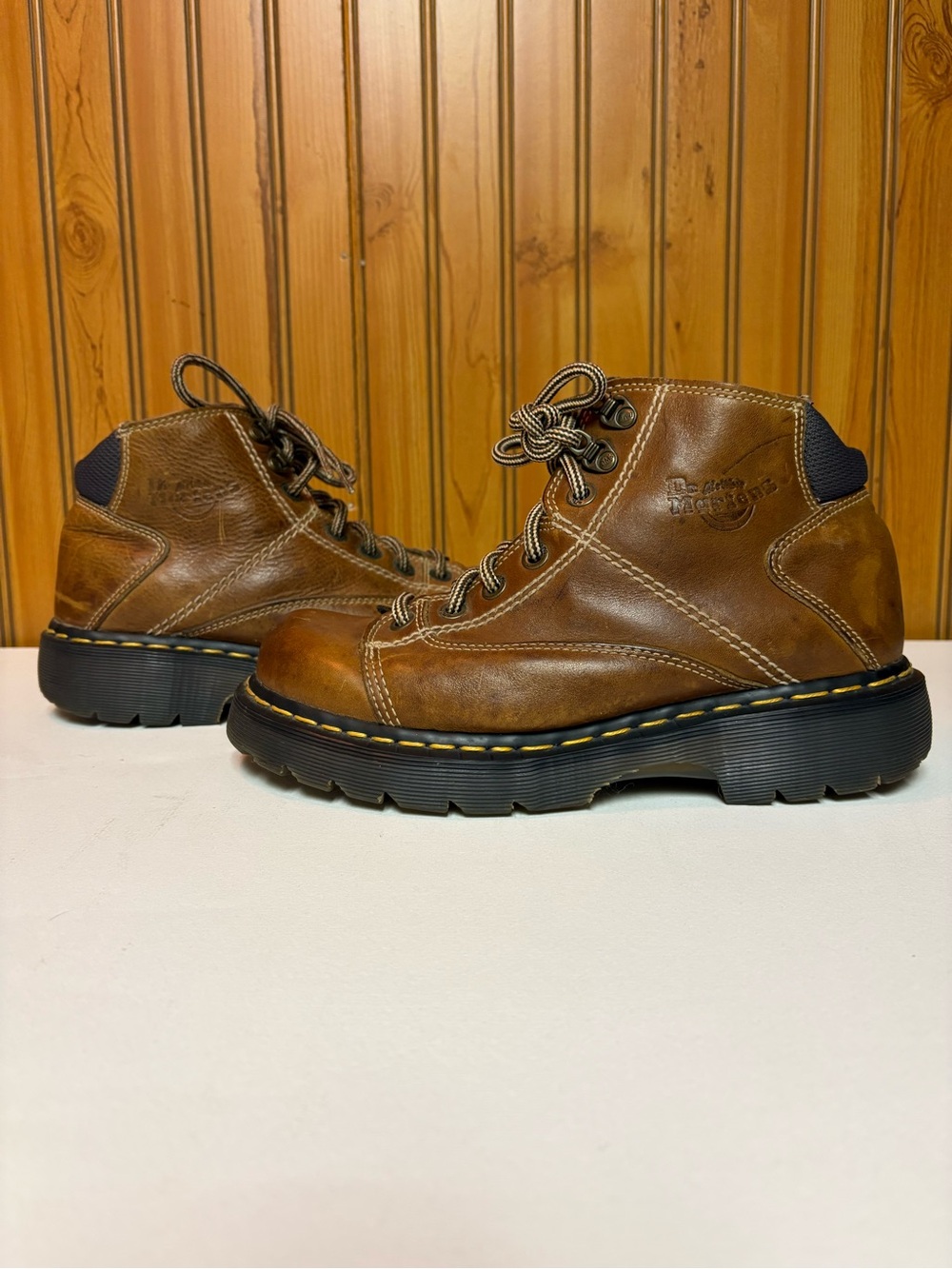Dr. Martens Brown Leather Chukka Boots with Black Lug Sole